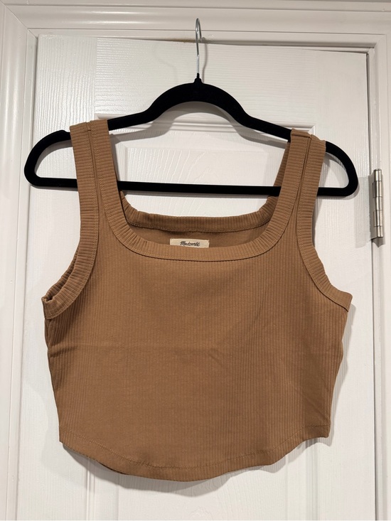 Madewell Tops - NWOT Madewell Ribbed Size M Brown Square Neck Crop Tank Top Fitted